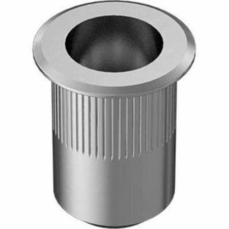 BSC PREFERRED Aluminum Heavy-Duty Rivet Nut M8x1.25 Internal Thread 3.8 - 7.9 mm Material Thickness, 10PK 94020A395